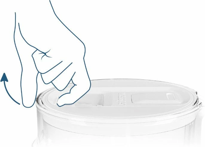 Bokall filtrues uji Wessper Aquamax Crystalline 2.5 L qelq borosilikat, i bardhë, set me 1 fishek