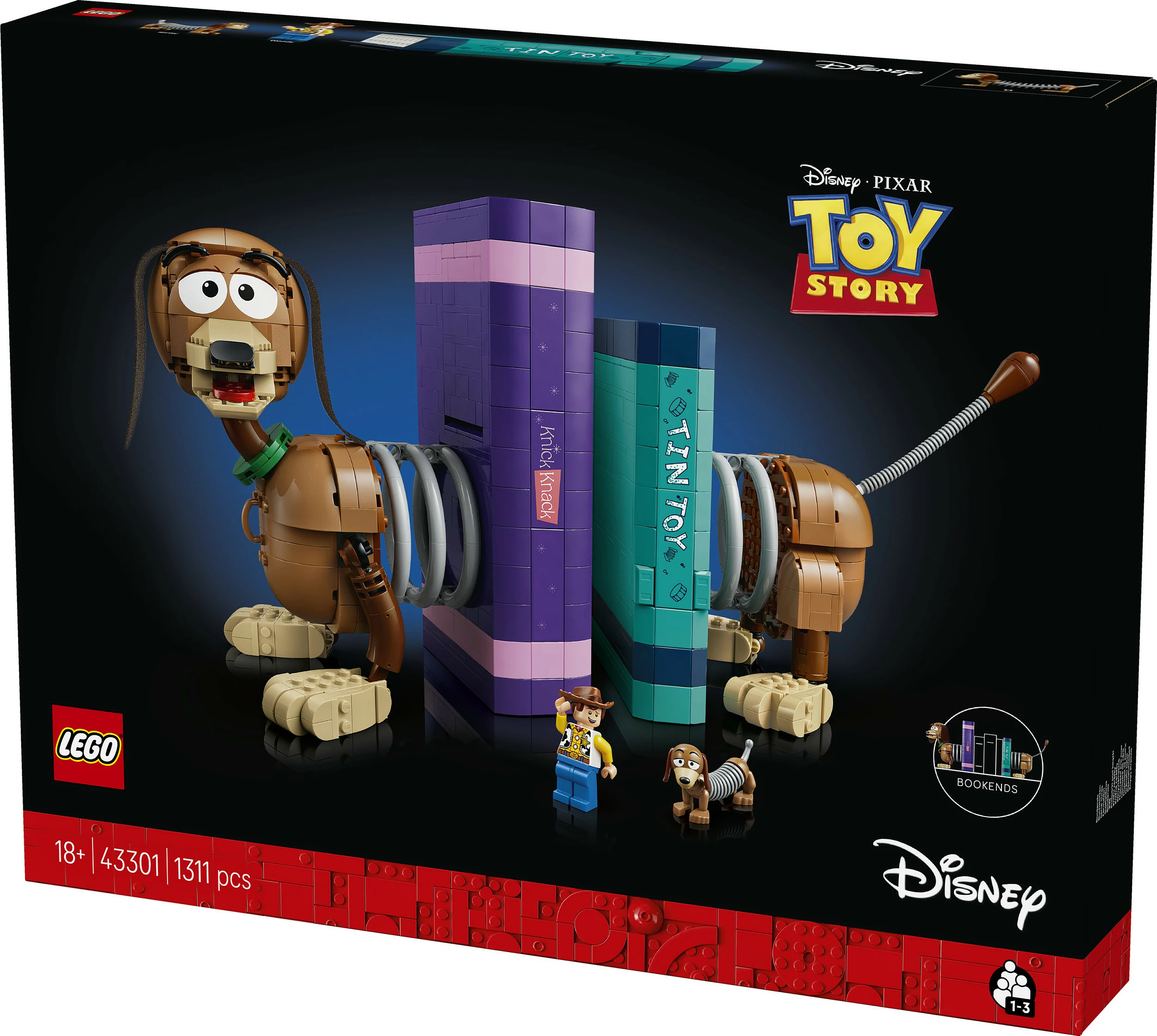 Set ndërtimi LEGO Disney Pixar Toy Story 43301 Slinky Dog Bookends, 1311 pjesë, 18+, shumëngjyrësh