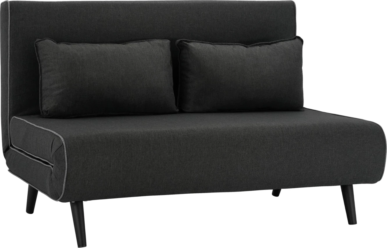 Krevati-sofë për 2 persona, material tekstili, ngjyrë gri e errët, ASMA FH3077.03, 140x80x77cm