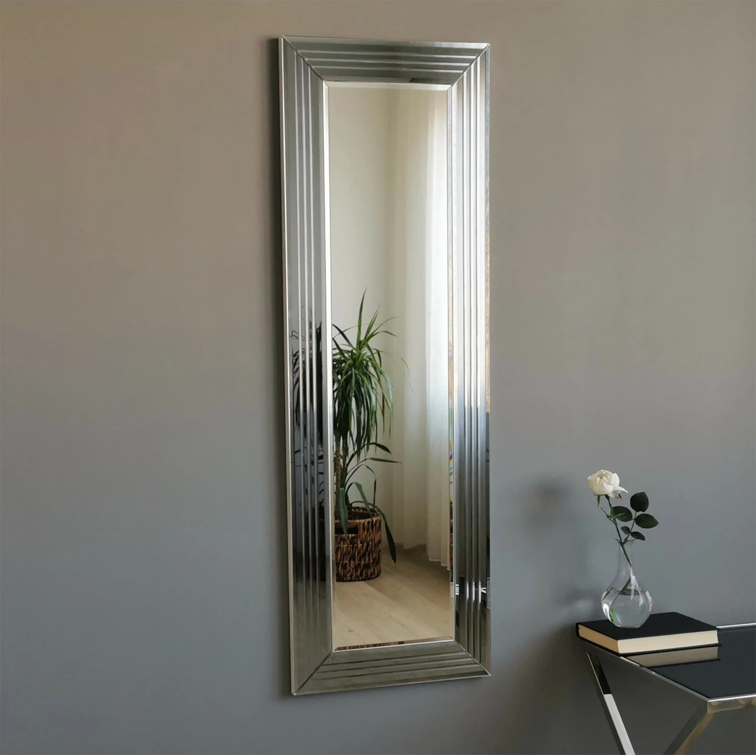 Pasqyrë moderne, ngjyrë argjendi, Skye Decor, A302D, 40x120cm