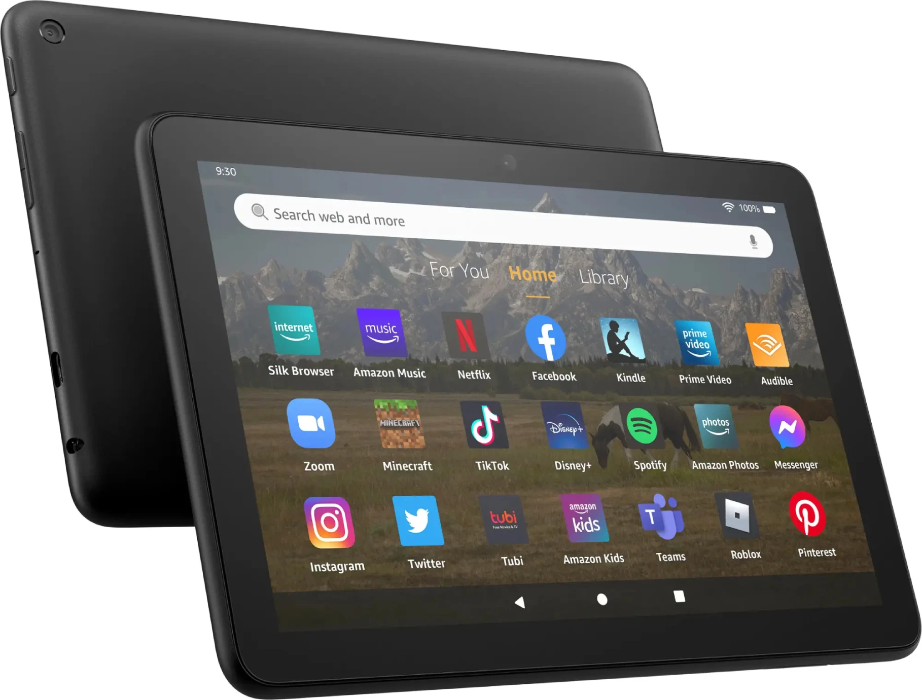 Tablet, Amazon Fire HD 8, 64GB, 8" HD, Wi‑Fi, e zezë