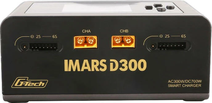 Karikues Gens Ace IMARS D300 G-Tech Channel, 300W/700W, për bateri RC, i zi