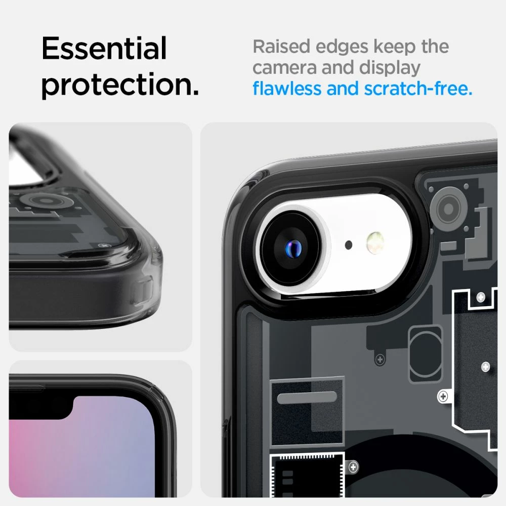 Mbështjellës, Spigen, Ultra Hybrid MagSafe Zero One për iPhone 16e, TPU+PC, MagSafe, Air Cushion, e zezë