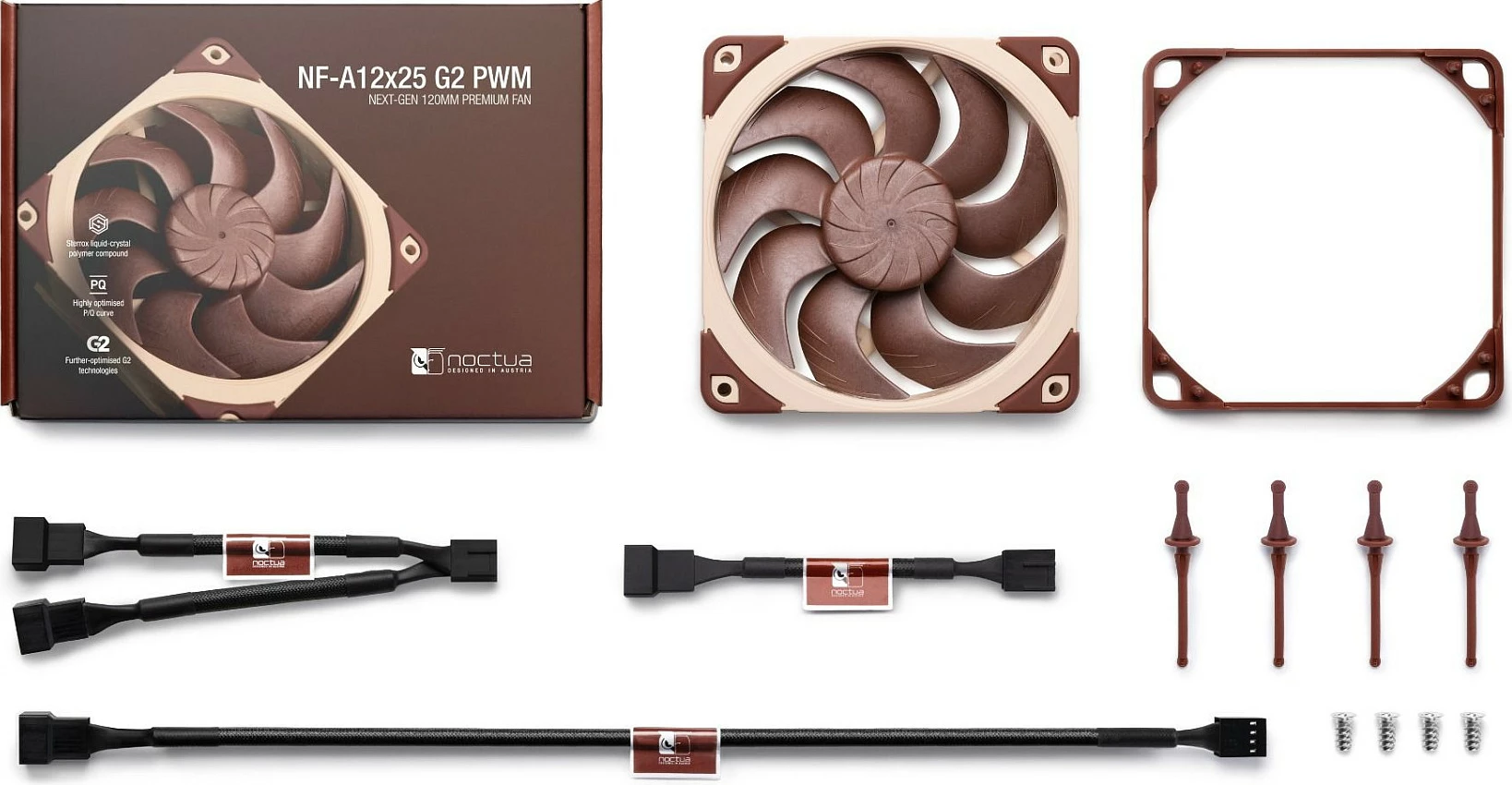 Ventilator kasë NOCTUA NF-A12x25 G2 PWM, 120mm, 1800 RPM, Bezhë