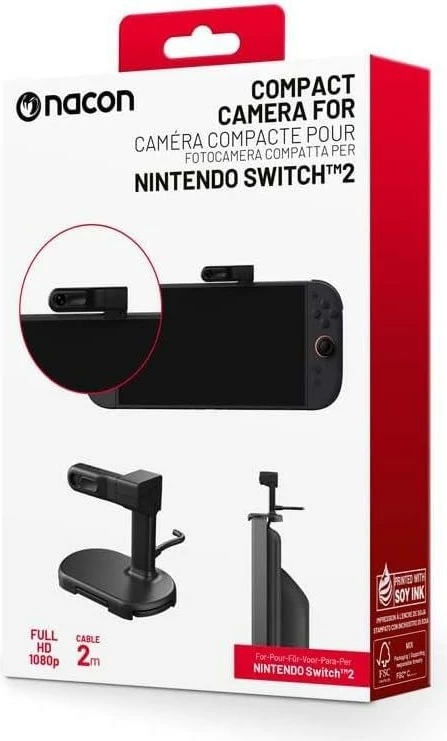 Kamerë kompakte Nacon për Nintendo Switch 2, Full HD 1080p, e zezë