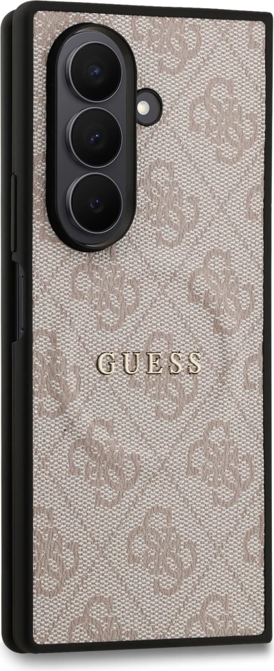 Mbështjellës Guess 4G Classic MagSafe për Samsung Galaxy Z Fold7, hardcase eco-lëkurë/TPU/PC, rozë