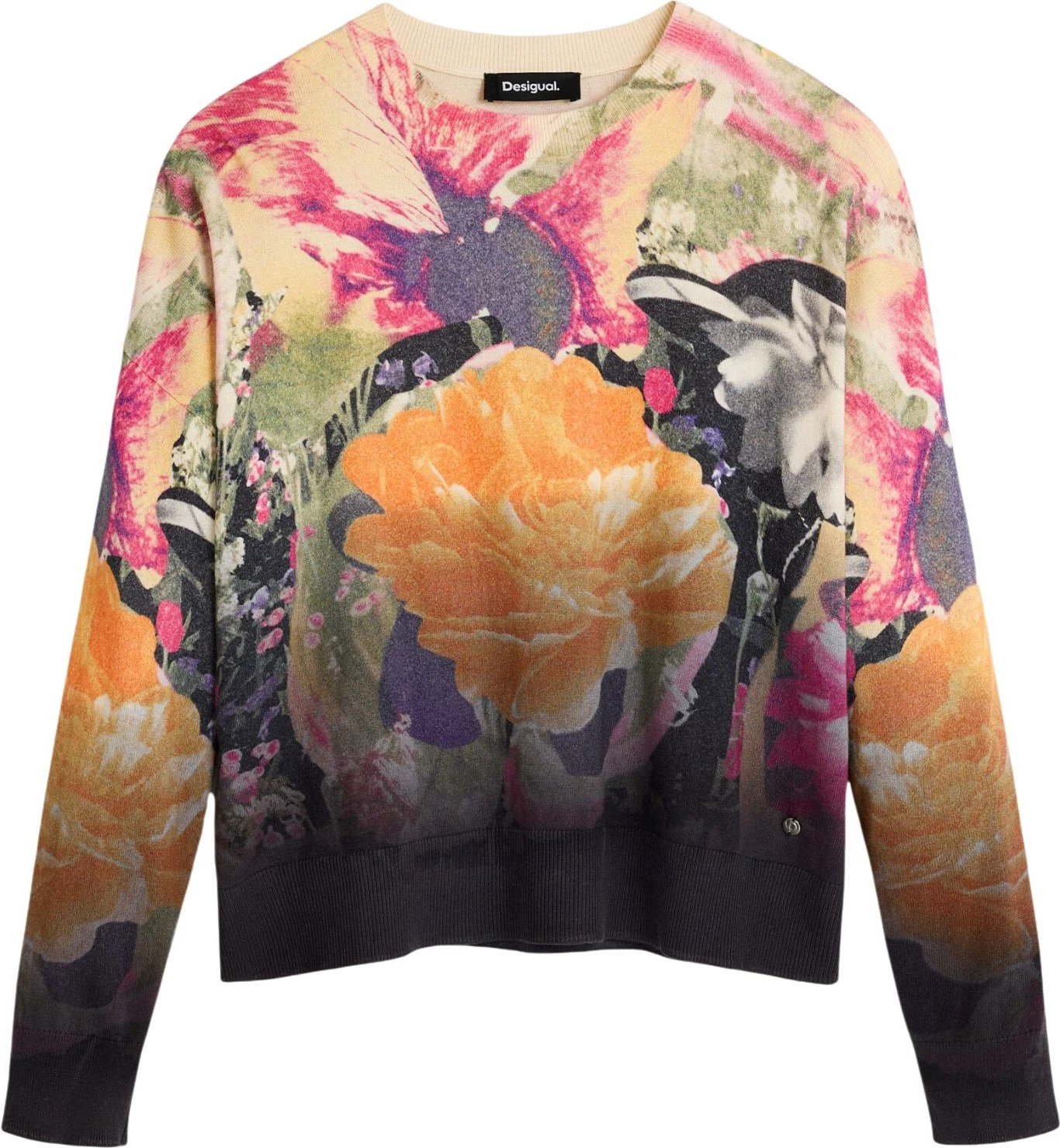 Xhemper për femra Desigual JERS_ROSE DEGRADE_LACROIX 26WWJF49, i zi [Madhësia: M]