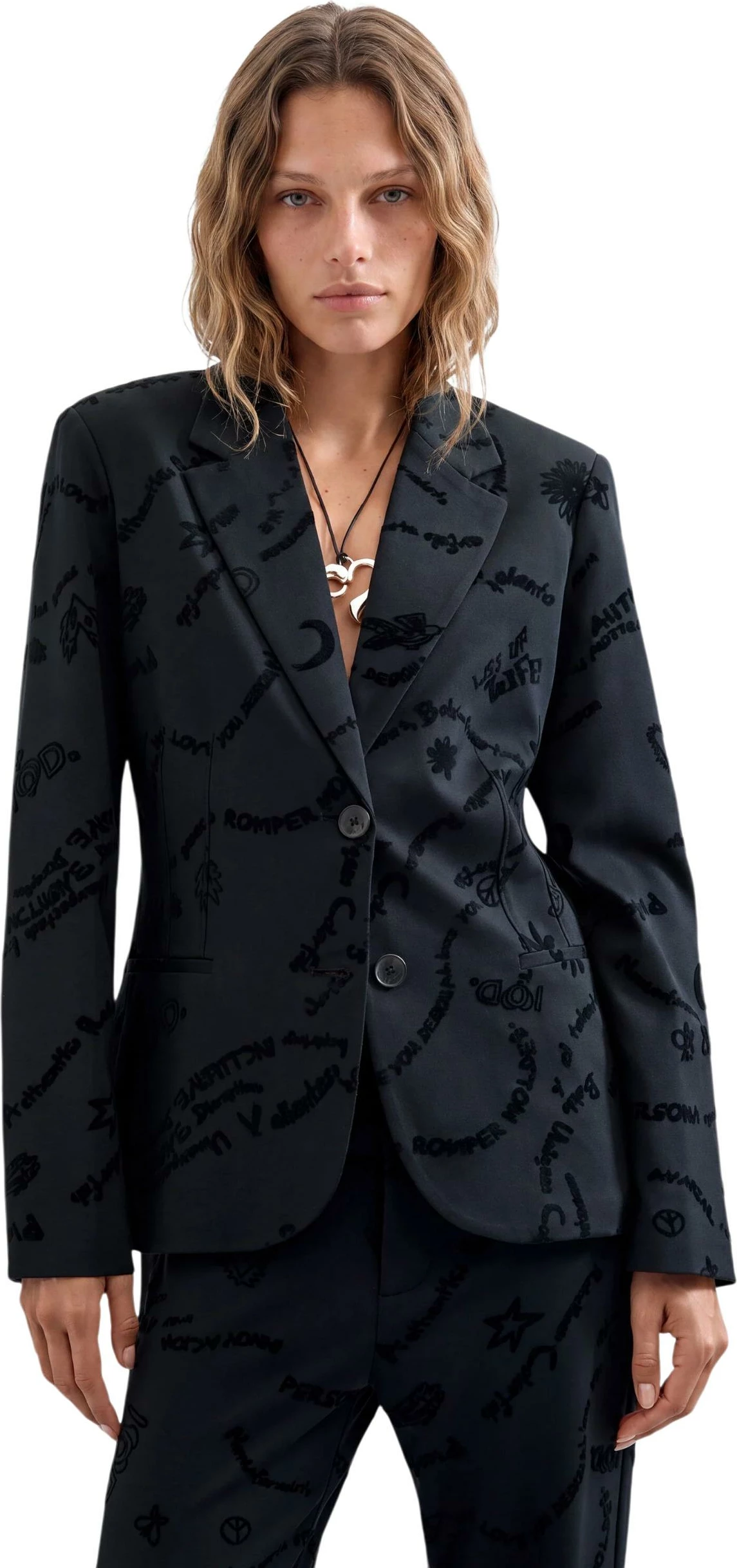 Blazer për femra Desigual AME_DORA 26WWEW44, i zi [Madhësia: L]