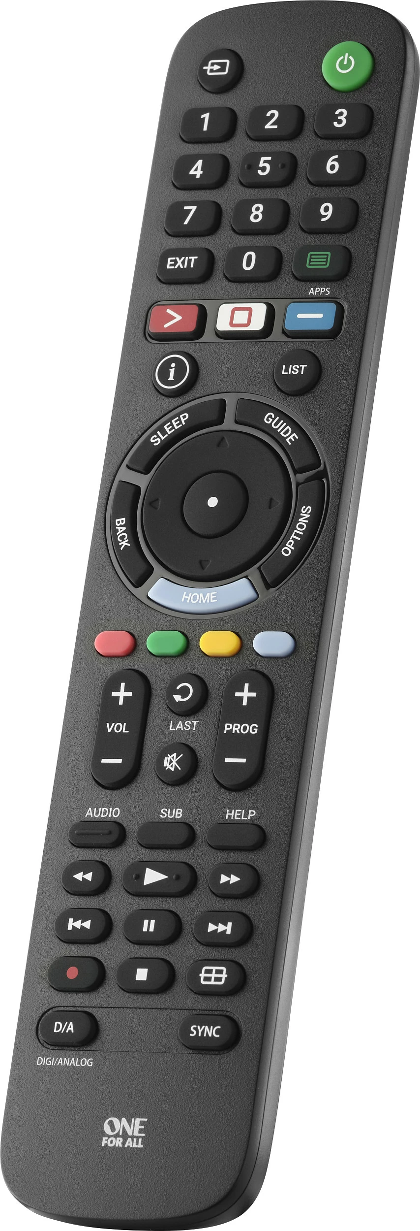 Telekomandë zëvendësuese One For All për TV Sony, IR, me butona, e zezë