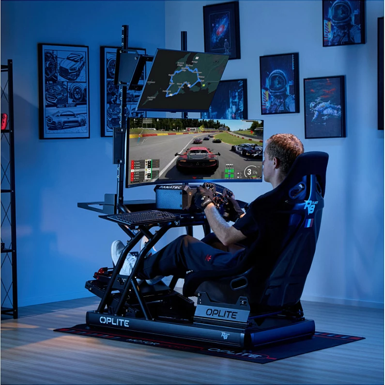 Mbajtës monitori Oplite R8 On Top Monitor Mount 101271, për simulator fluturimi/garash, çelik, i zi