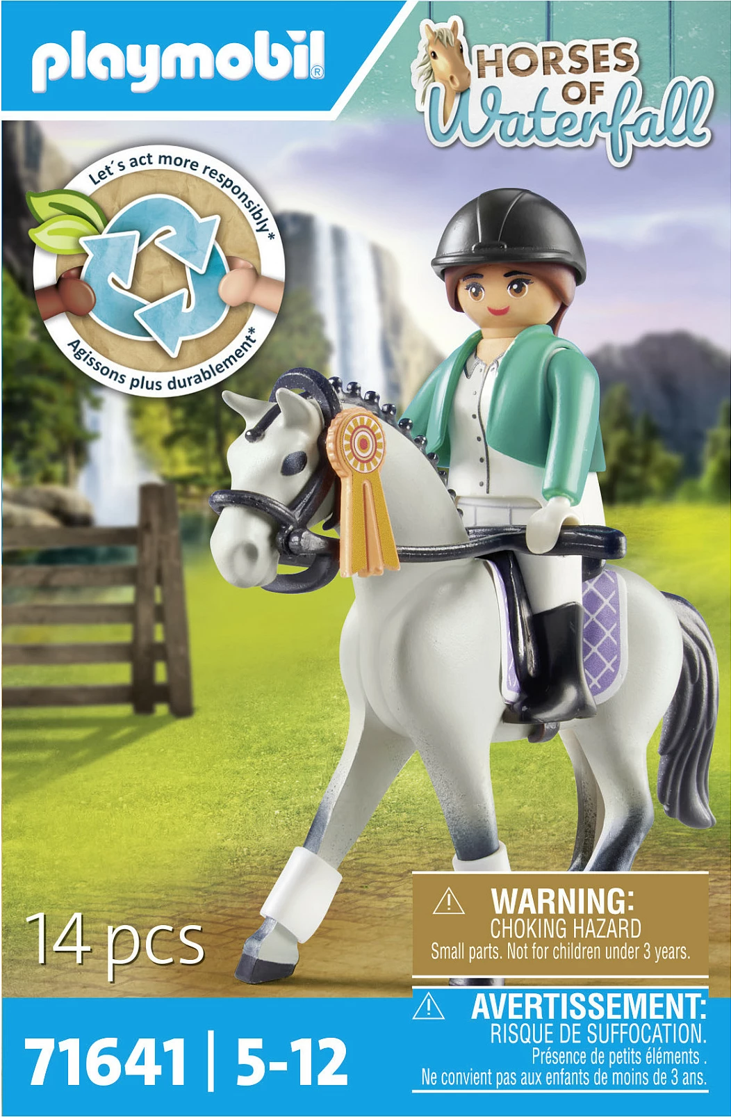 Set lodër Playmobil Horses of Waterfall 71641, kalorëse turniri me kalë, 14 pjesë, shumëngjyrëshe