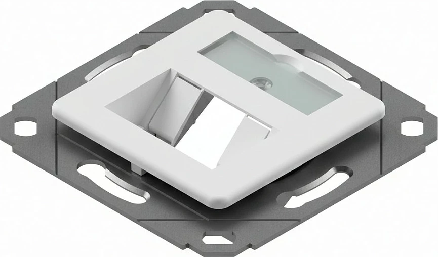 Mbajtëse moduli Easylan preLink/fixLink, 1x Keystone, pllakë qendrore RAL 9010 e bardhë