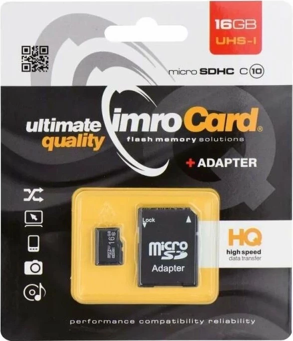Kartë memorie microSDHC Imro KOM000669 16 GB Class 10 UHS-I/U1, e zezë