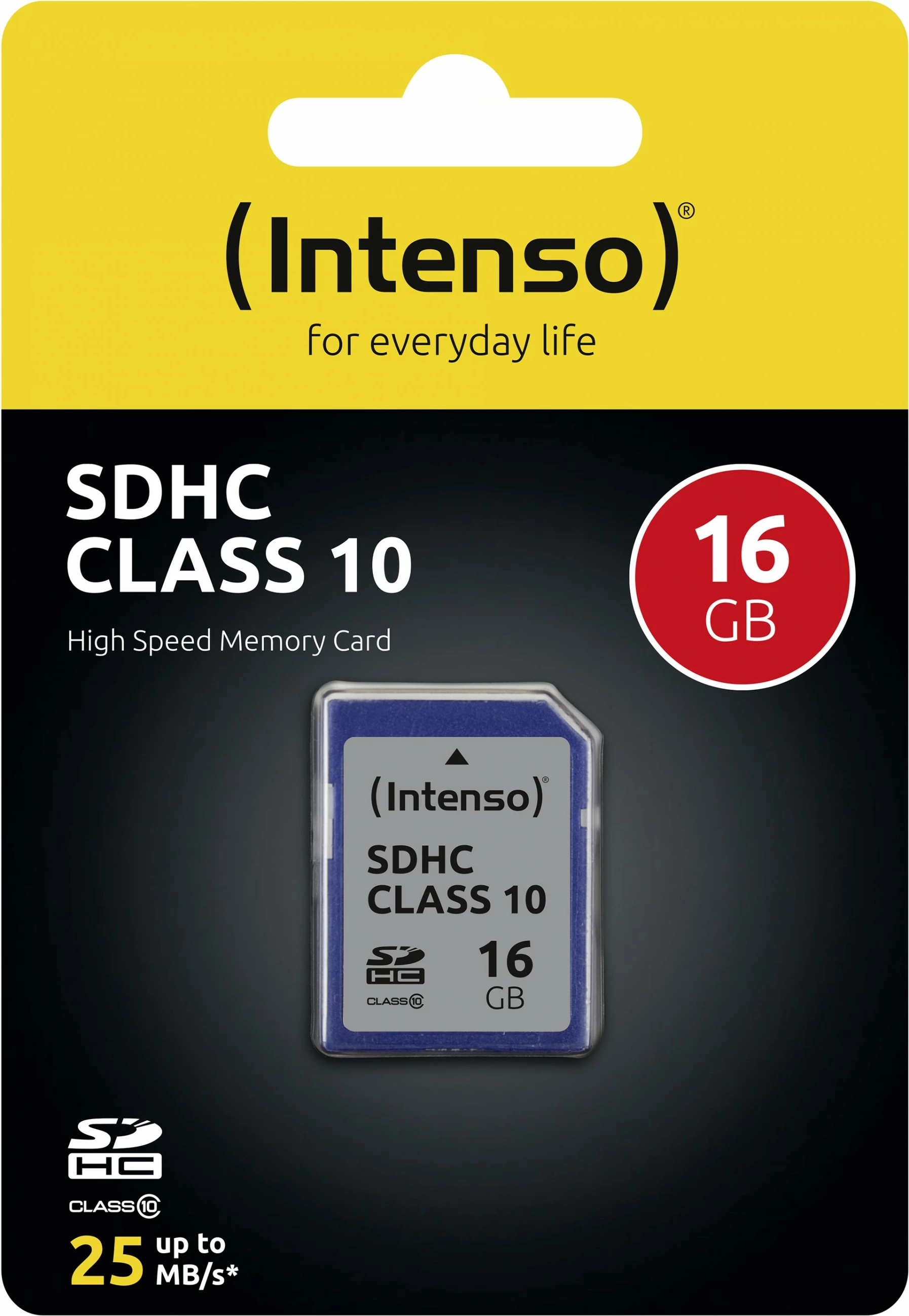 Kartelë SDHC Intenso 3411470, 16 GB, Class 10, E zezë