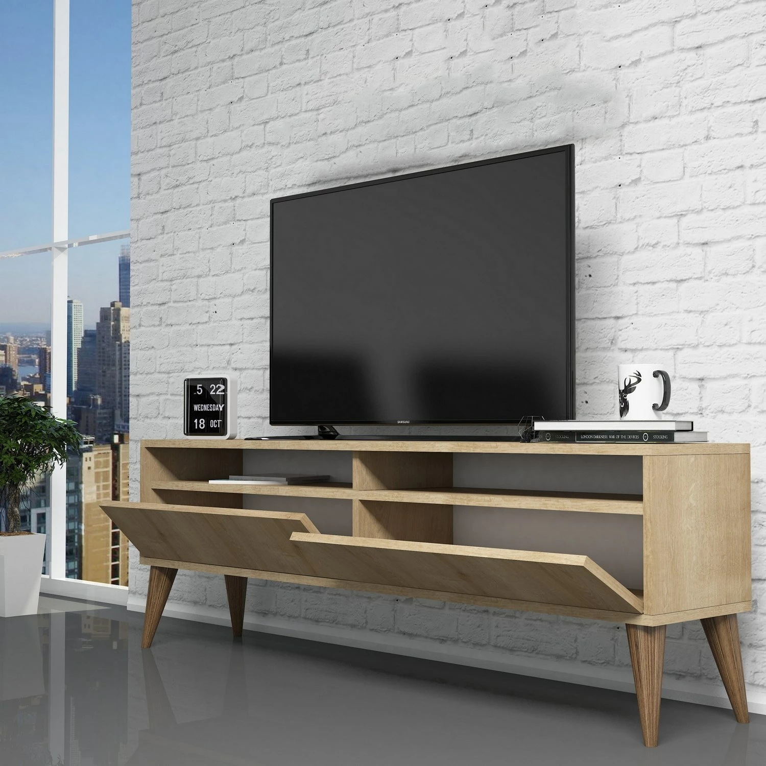 Komodë TV Hanah Home, Best 2, ngjyrë lisi