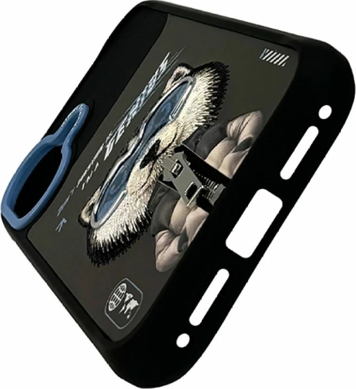 Kapak telefoni Nimmy Cool&Cute 2.0 Wolf për iPhone 17, i zi