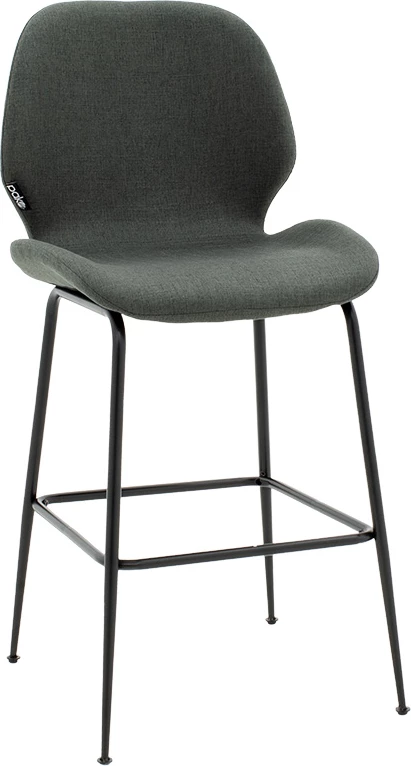 Karrige për bar Impel, këmbë metalike të zeza, material stof ngjyrë gri e errët