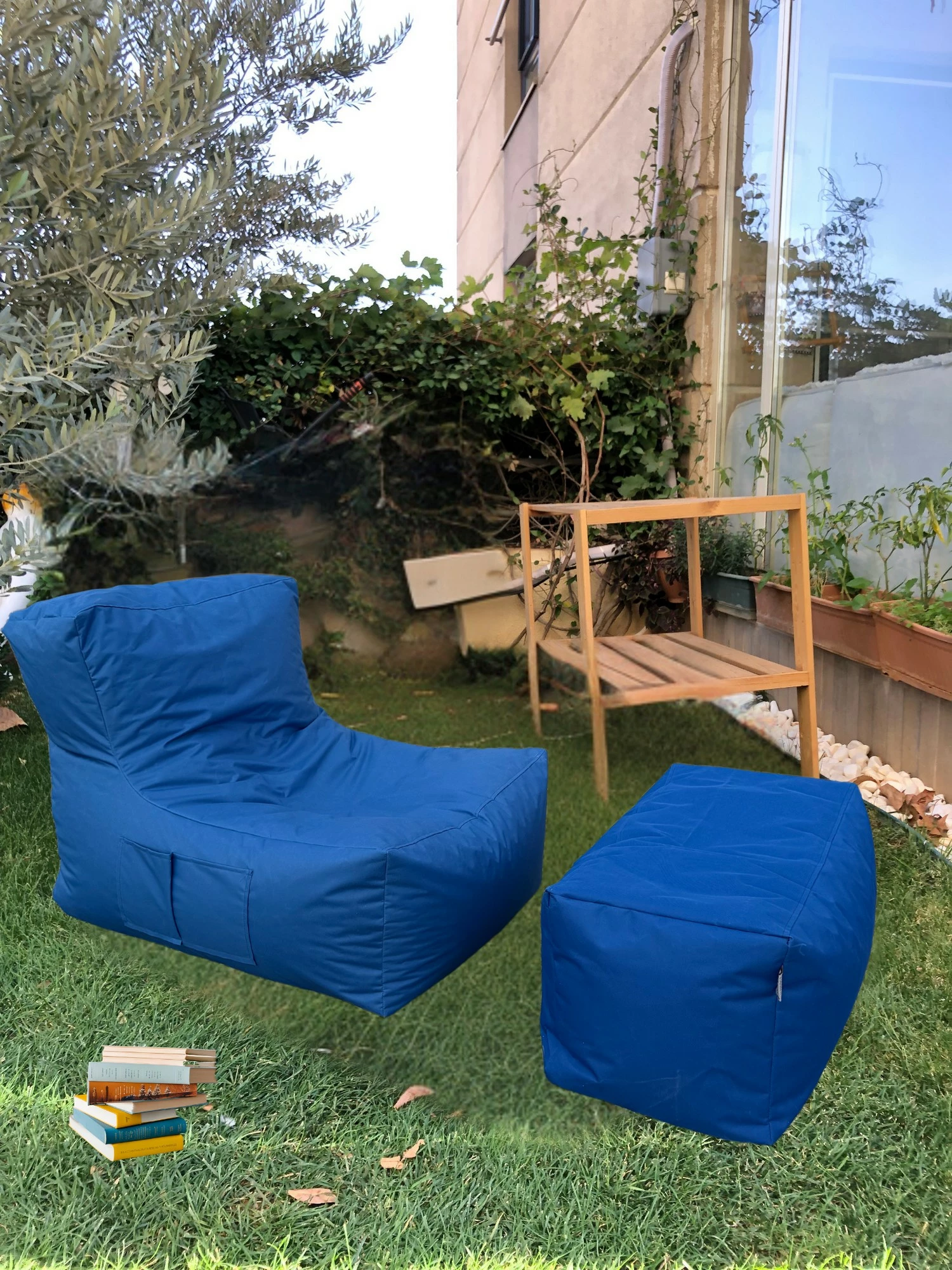 Set bean bag XXL Sedir, 2 pjesë, ngjyrë kaltër