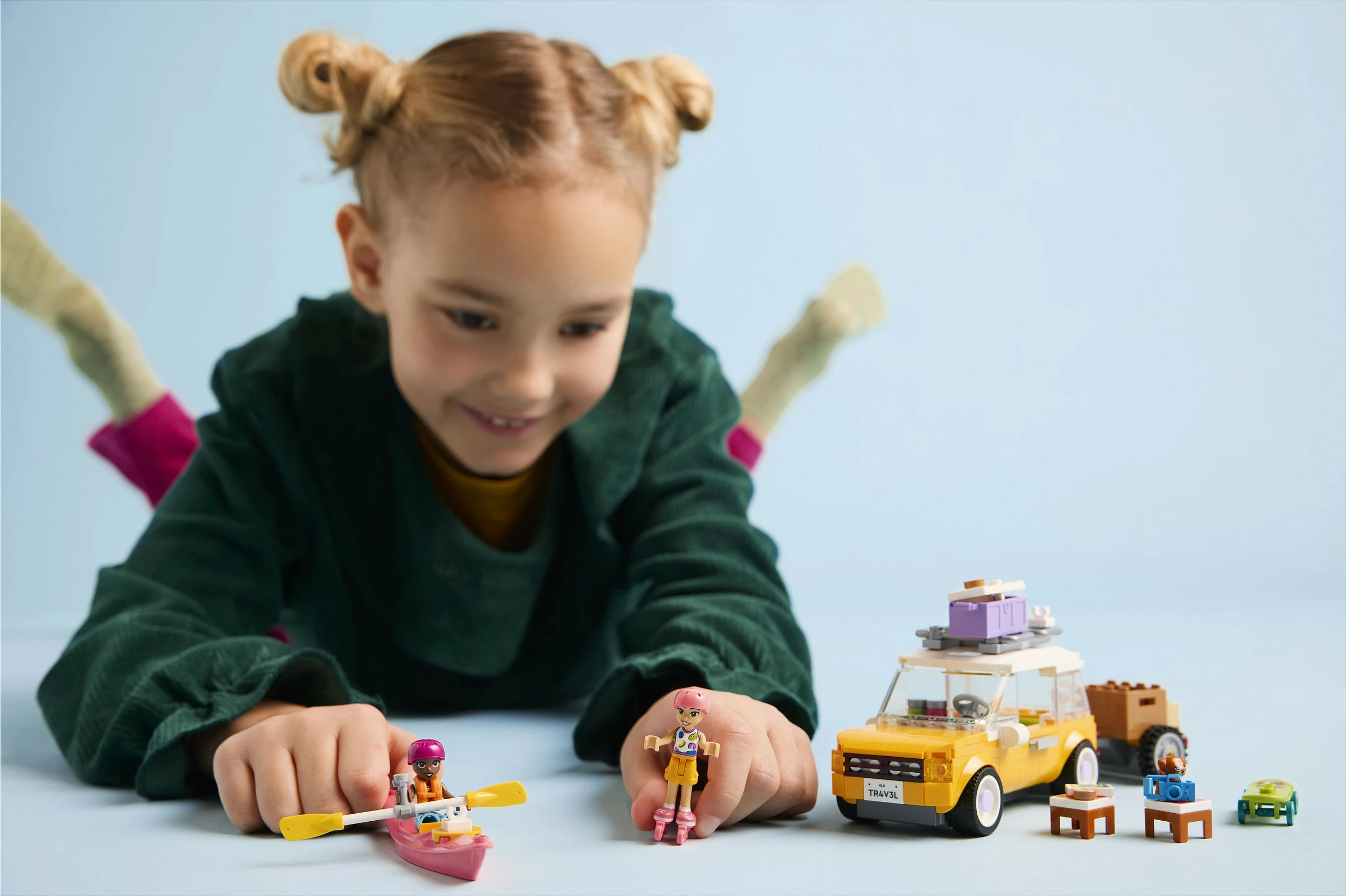Set ndërtimi LEGO Friends 42659, veturë udhëtimi, 220 copë, e verdhë