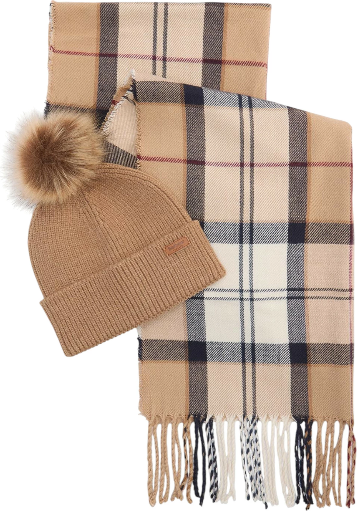Set dimëror kapelë dhe shall për femra Barbour Dover Beanie & Hailes Scarf LGS0054, bezhë