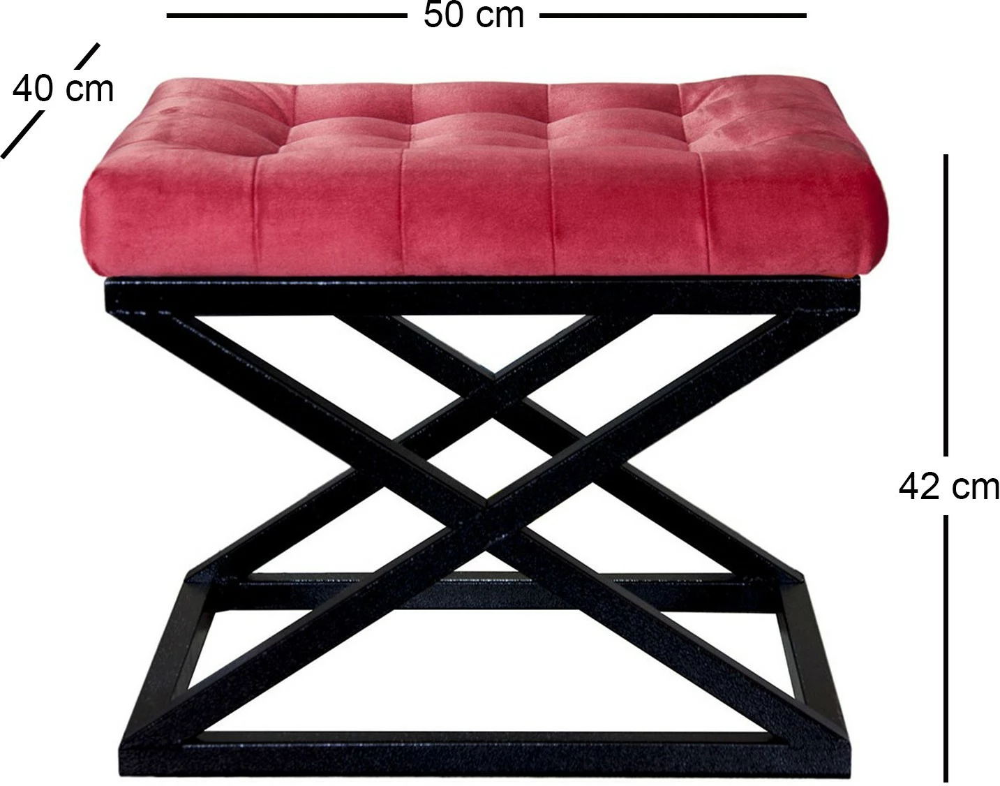 Puf Atelier del Sofa, ngjyrë e zezë dhe e kuqe, Capraz