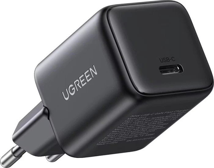 Karikues i shpejtë USB-C UGREEN 65007 30W GaN PD3.0, i zi