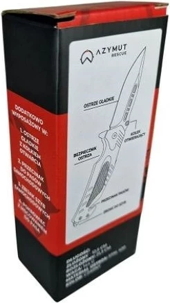 Thikë shpëtimi AZYMUT H-K2010878 me prerës rripi, thyes xhami dhe mbështjellës, e zezë