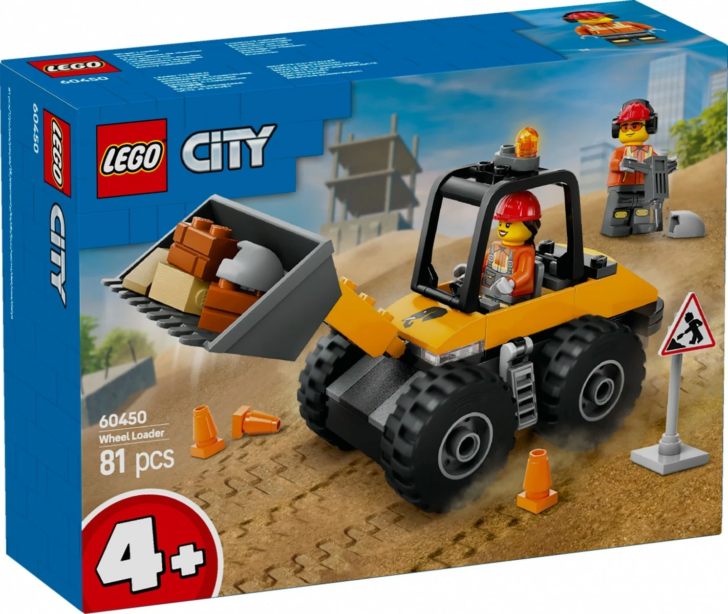 Set lodrash LEGO City 60450, Ngarkues me rrota, 81 pjesë, Verdhë