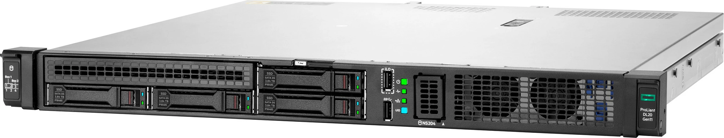 Server rack HPE ProLiant DL20 Gen11, Xeon-E 6333P, 32GB DDR5, 2x480GB SSD, 1U
