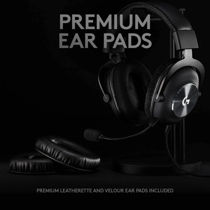 Kufje gaming Logitech G PRO X 981-000818, 7.1, over-ear, me mikrofon BLUE VO!CE, me kabllo 3.5mm/USB-A, të zeza