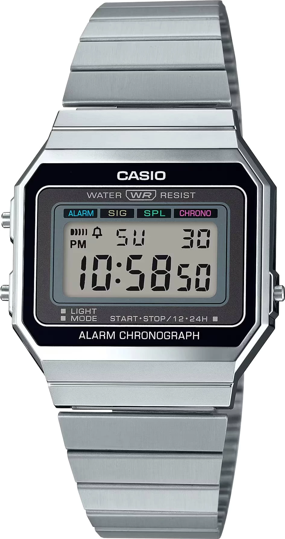 Orë dore Casio A700W-1A, e argjendtë/zezë