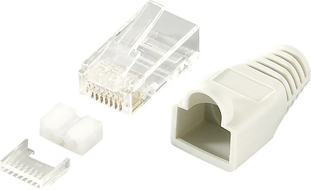 Lidhës RJ45 LogiLink MP0021, konektor për kabllo rrjeti, gri