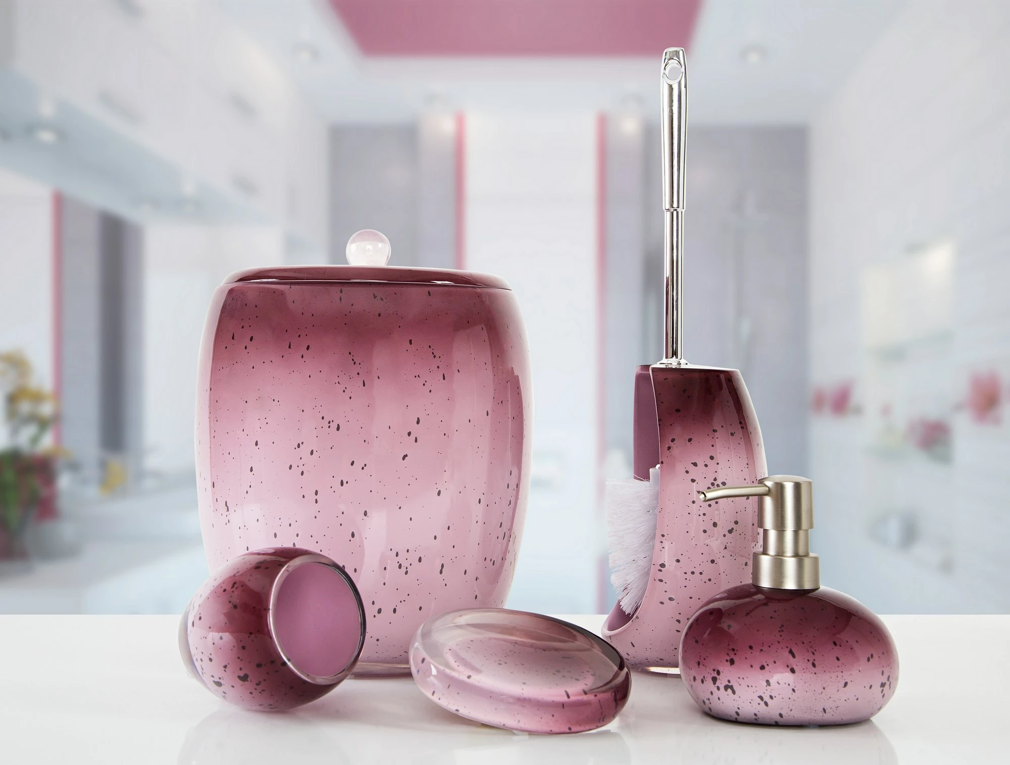 Set banjoje 5 pjesësh, ngjyrë vjollcë, Evila Originals, Stria