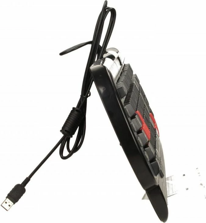 Tastierë gaming A4Tech X7 G800V USB me kabllo, full-size 100%, membranë, layout US, me mbështetëse dore, e zezë/argjendtë