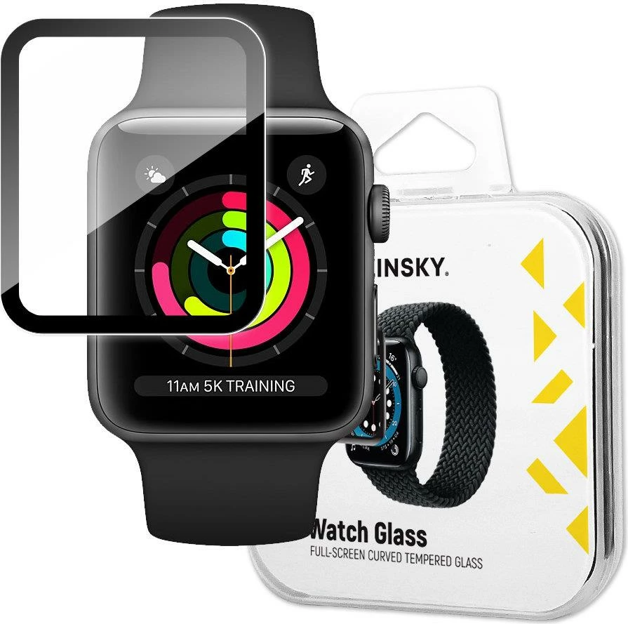 Xham mbrojtës për Apple Watch Wozinsky Watch Glass, 42mm, i zi