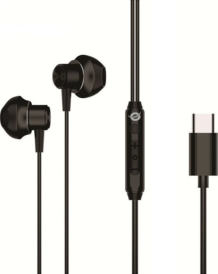 Kufje Conceptronic BRENDAN04B, USB-C, me kabllo 1.2 m, mikrofon dhe kontroll in-line, zezë
