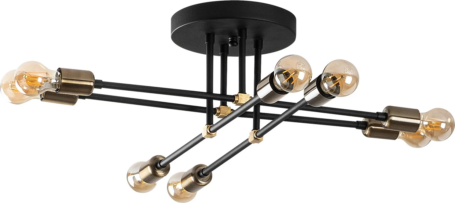 Llambë varëse tavani Opviq, model Exhaust, e zezë, 67x67cm, 8xE27