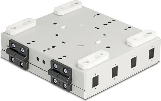 Kuti muri me fibër optike DeLOCK, për 4x SC Simplex ose LC Duplex, metal, 125x135x31 mm, gri