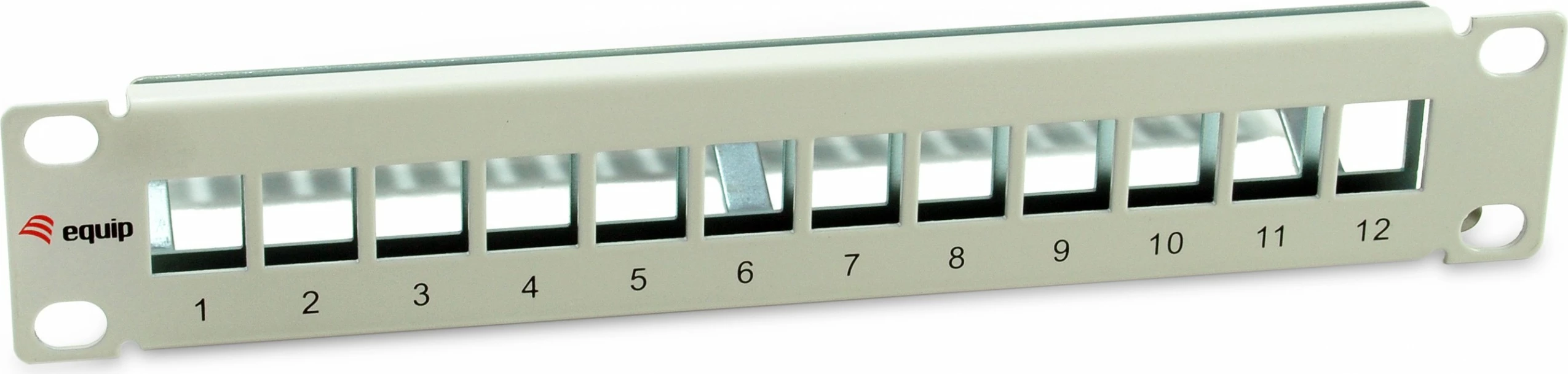Panel keystone metalik Equip 769330, 1U, 12 porta, rack mounting, gri