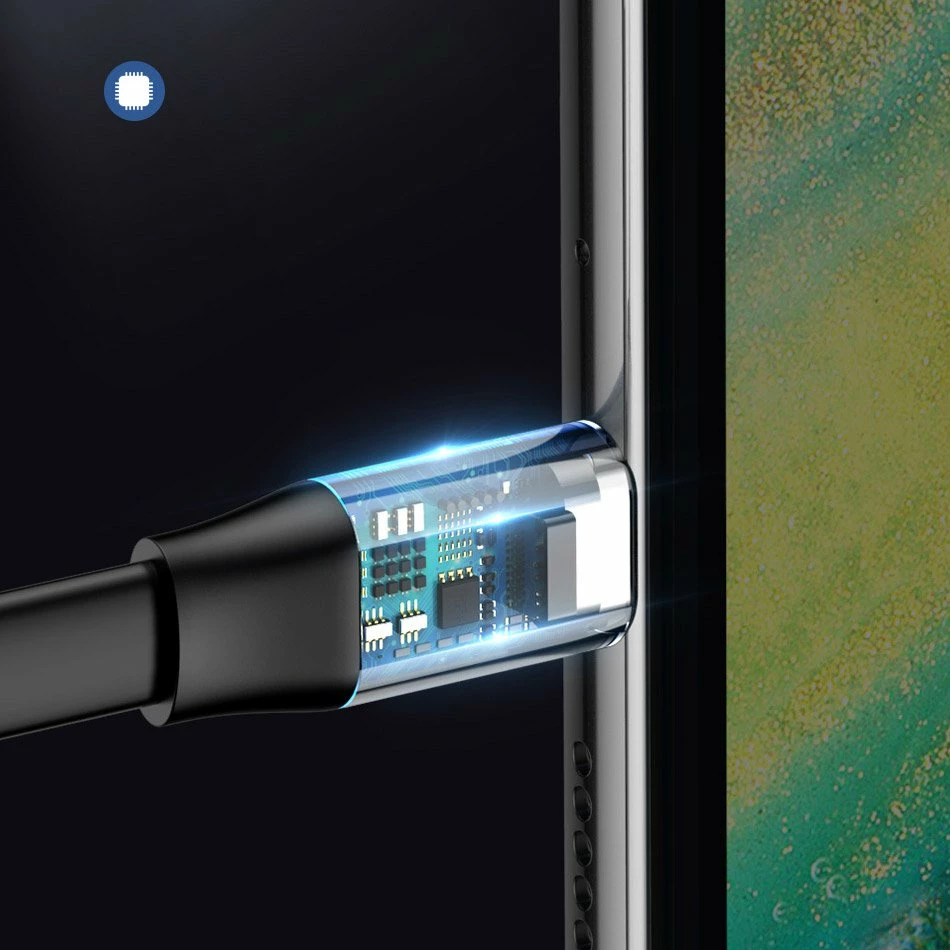 Kabllo USB-C Baseus Simple CATMBJ-BG1, 23cm, 40W, e zezë/argjendtë