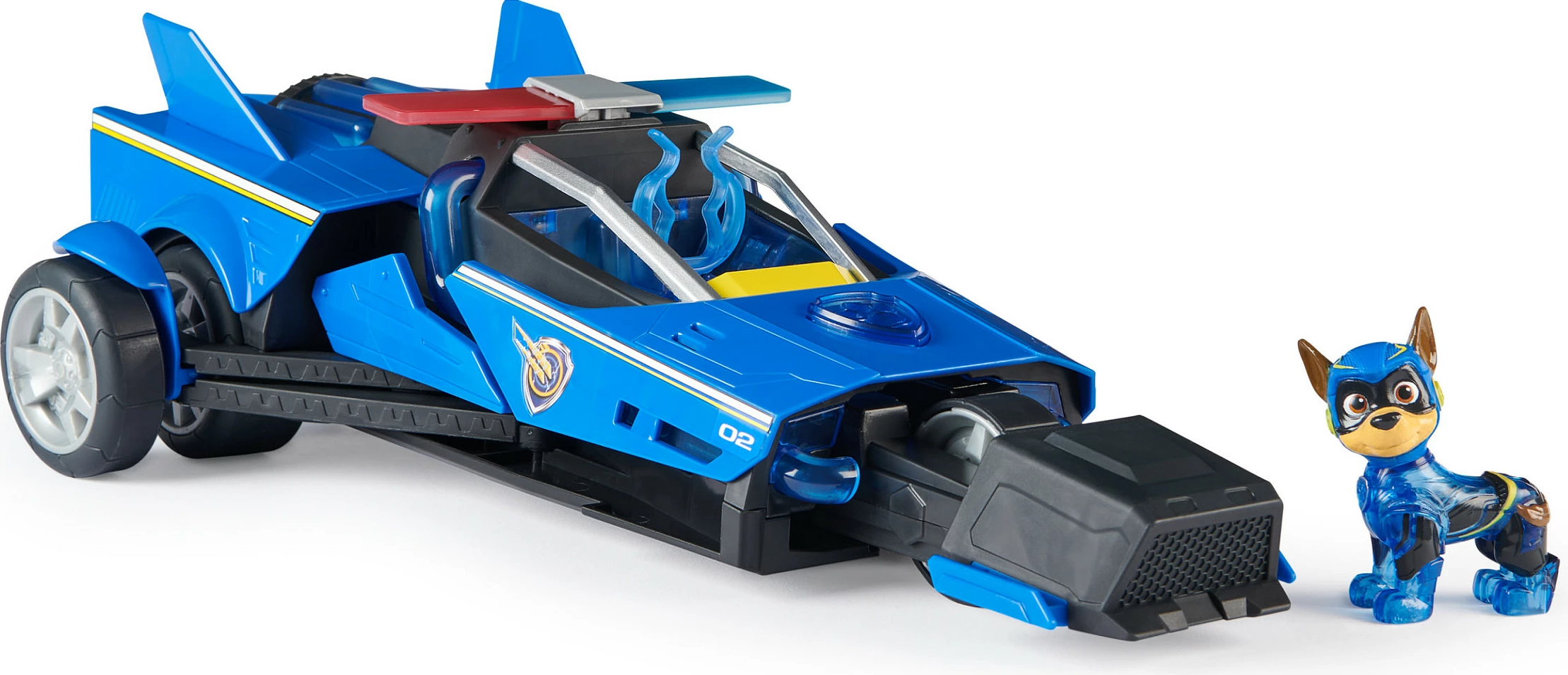 Veturë lodër SPIN MASTER PAW Patrol Mighty Transforming Cruiser Chase, drita dhe tinguj, me figurë, blu