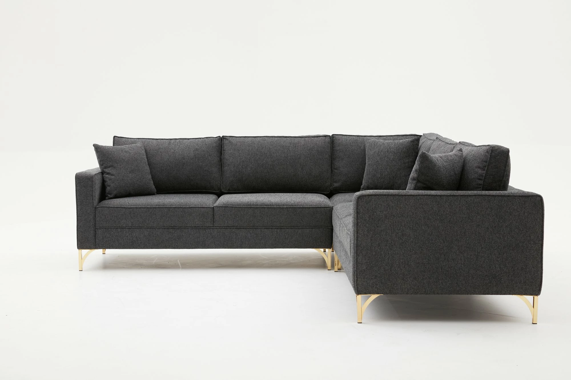 Këndare Atelier del Sofa, ngjyrë antracit, detaje ari