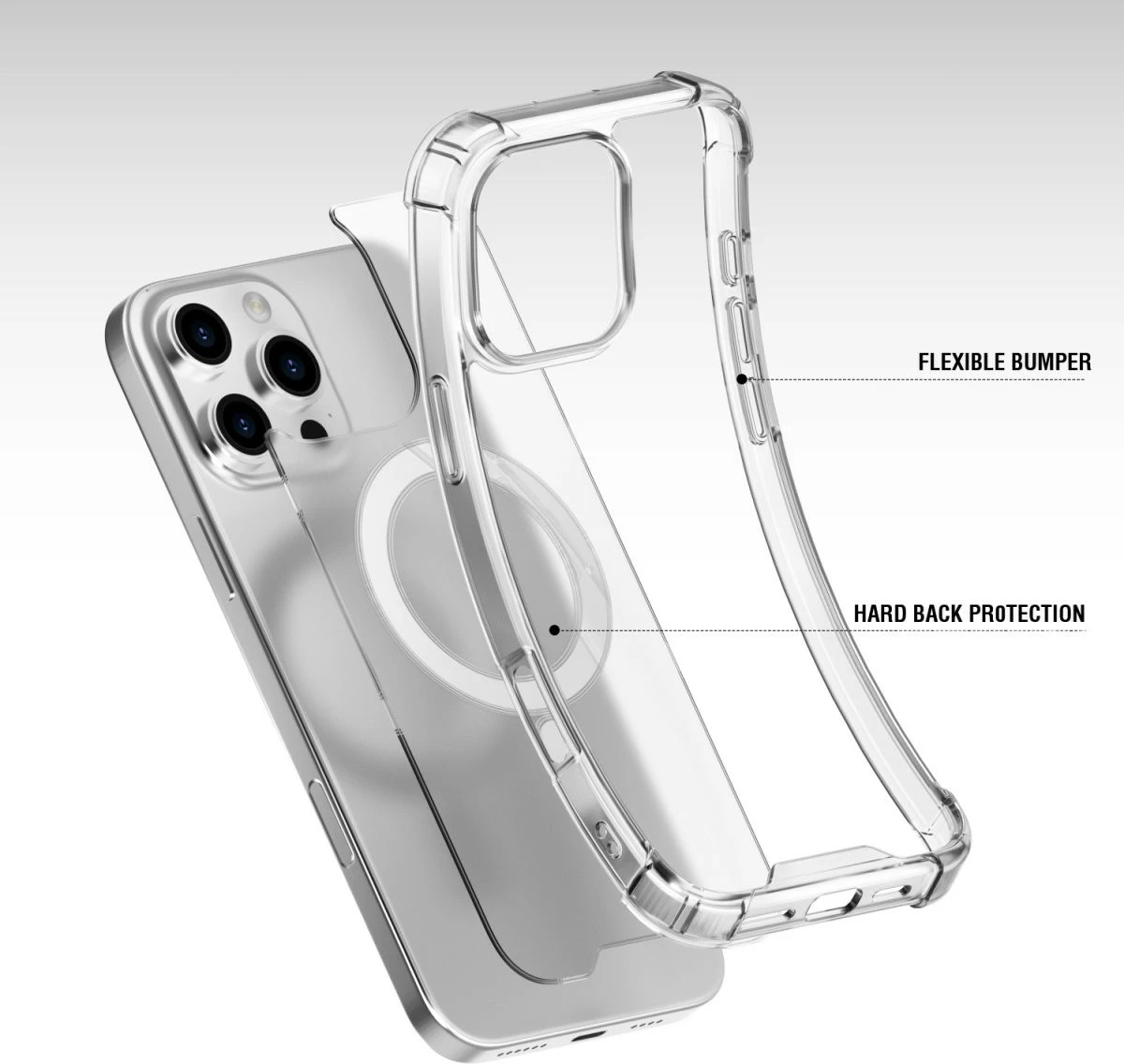 Mbështjellës 4smarts 541184, Apple iPhone 16 Pro Max, 17.5 cm (6.9"), Transparent