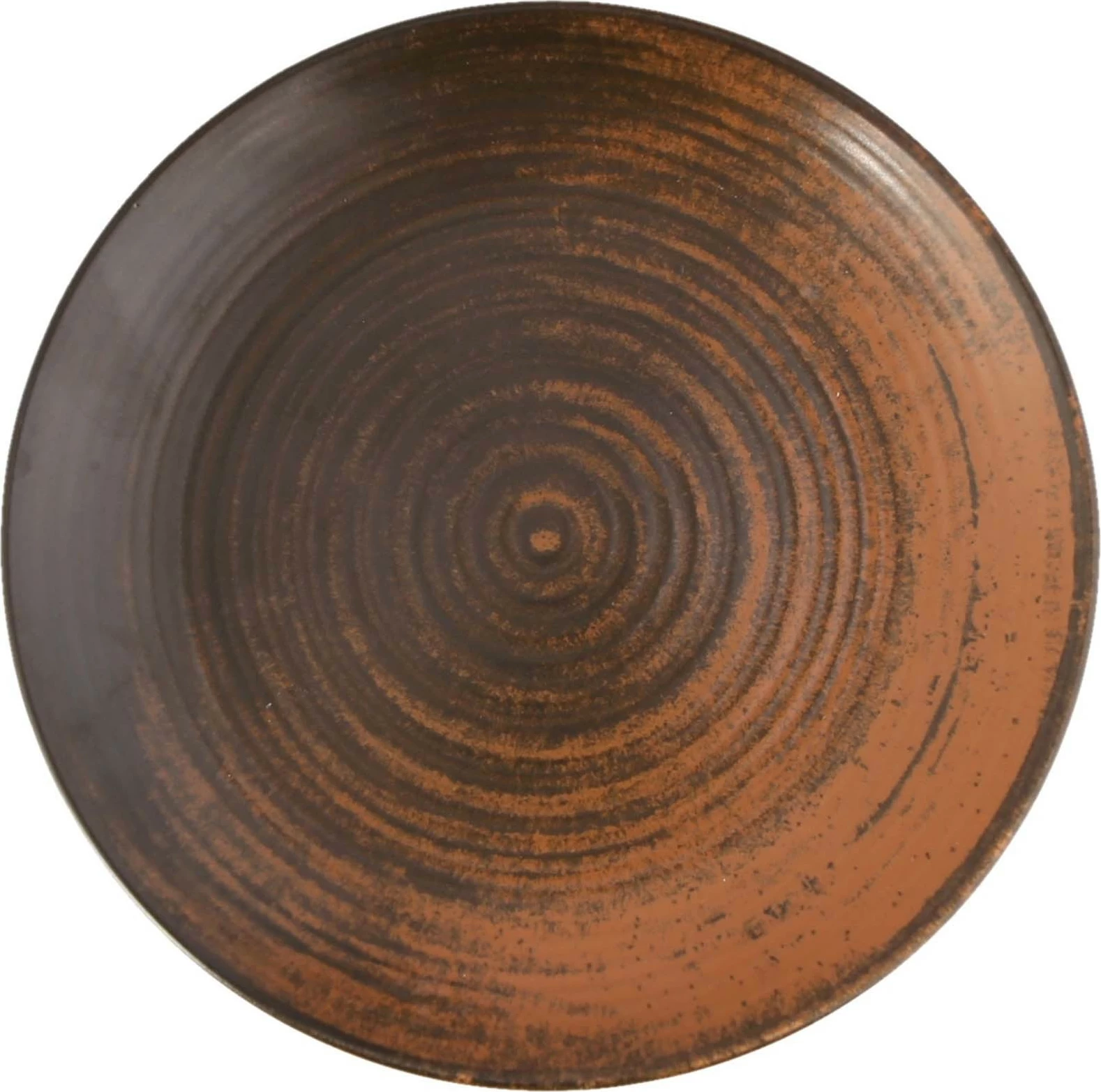 Pjatë e sheshtë Porland Lykke, Ø170 mm, porcelan, kafe, set 6 copë