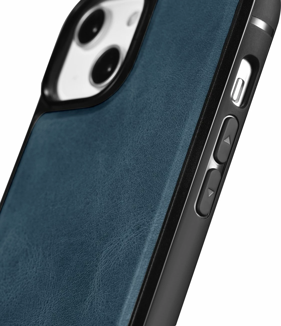 Mbështjellës iCarer për iPhone 14 Pro, lëkurë natyrale, Blu