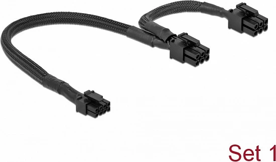 Set kabllosh rryme DeLOCK Power Cable Set për Mac Pro 2019, Micro-Fit 8-pin në 8-pin/6-pin, i zi