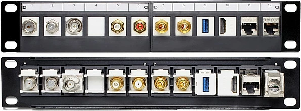Patch panel DeLOCK 43259, 10", 12 porta Keystone, 255 mm, i zi