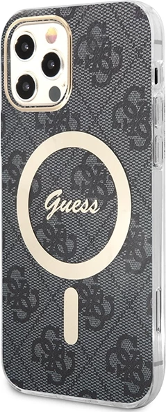 Set mbështjellës Guess GUBPP12MH4EACSK me karikues wireless për iPhone 12/12 Pro, MagSafe, zi