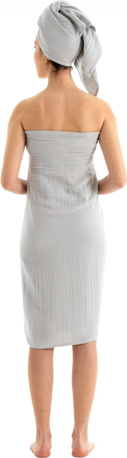 Set peshqirësh (2 copë), muslin, ngjyrë gri, Mijolnir