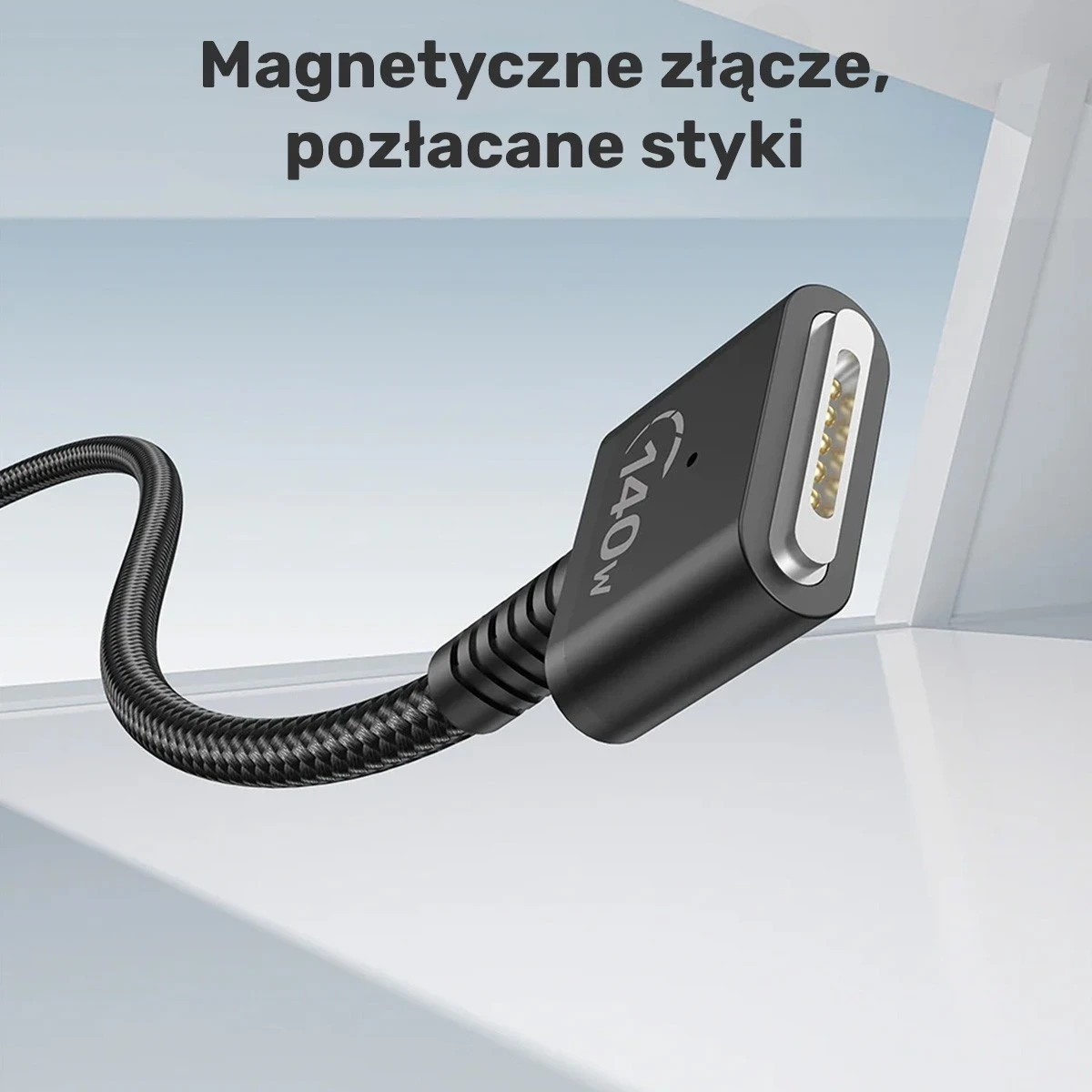Kabull Unitek USB-C në MagSafe 3, 140W, 2m, ngjyrë e zezë